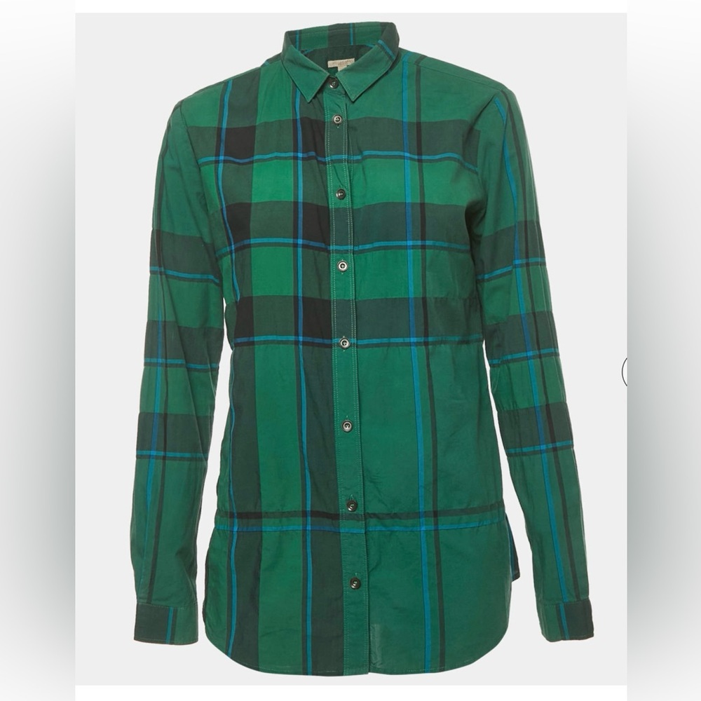 Women’s Burberry Brit Nova Check in Green and Blue Small